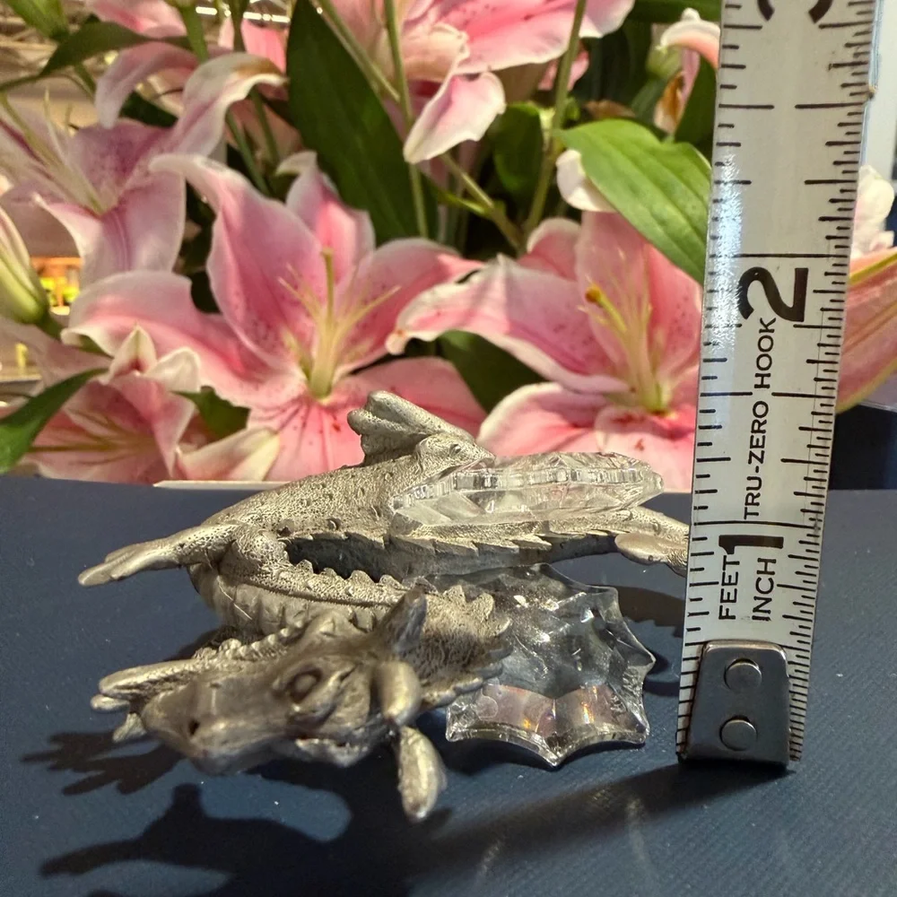 Mystical Silver Dragon Reptile Decor